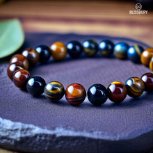 Load image into Gallery viewer, Trinity Tiger&#39;s Eye Bracelet - Courage, Confidence, Harmony
